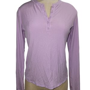 SKIMS Ribbed Lavender Crewneck Top